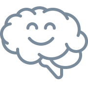 smiley brain to represent a individual with neurodiversity after brain training